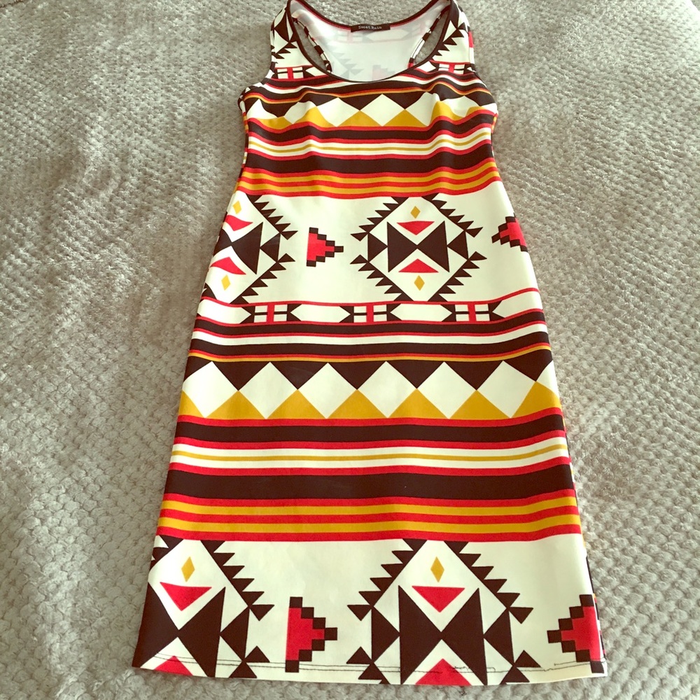 Racer back Aztec fitted dress